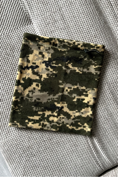 Мужской зимний теплый снуд баф для военных Пиксель