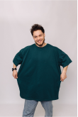 Мужская Темно-зеленая Изумрудная футболка Большого размера батал
