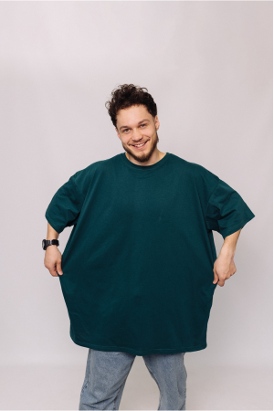 Мужская Темно-зеленая Изумрудная футболка Большого размера батал 3XL 4XL 5XL 6XL 7XL 8XL 9XL