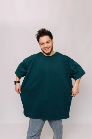 Мужская Темно-зеленая Изумрудная футболка Большого размера батал 3XL 4XL 5XL 6XL 7XL 8XL 9XL