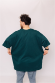 Мужская Темно-зеленая Изумрудная футболка Большого размера батал
