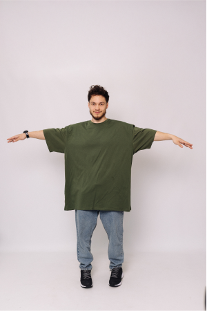 Мужская Оливковая футболка Большого размера батал 58 60 62 64 66 70