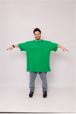 Мужская Зеленая футболка Большого размера батал