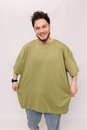 Мужская Светло-оливковая футболка Большого размера батал 3XL 4XL 5XL 6XL 7XL 8XL 9XL