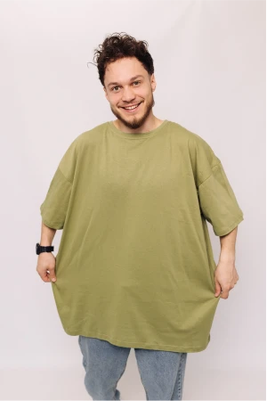 Мужская Светло-оливковая футболка Большого размера батал 3XL 4XL 5XL 6XL 7XL 8XL 9XL