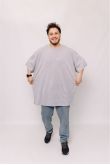 Мужская хлопковая Светло-серая футболка Большого размера батал Меланж