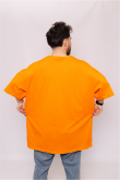 Мужская хлопковая Оранжевая футболка Большого размера батал