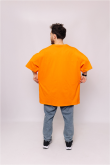 Мужская хлопковая Оранжевая футболка Большого размера батал