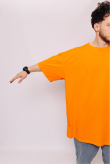 Мужская хлопковая Оранжевая футболка Большого размера батал