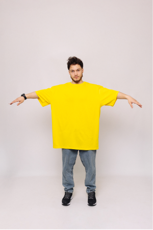 Мужская Желтого футболка Большого размера батал 7ХЛ, 8ХЛ, 9ХЛ