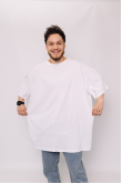 Мужская хлопковая Белая футболка Большого размера батал