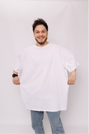 Мужская хлопковая Белая футболка Большого размера батал 58 60 62 64 66 70