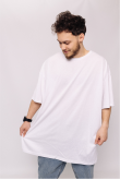 Мужская хлопковая Белая футболка Большого размера батал