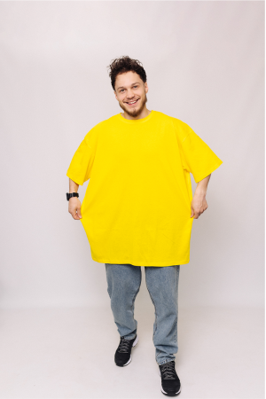 Мужская Желтого футболка Большого размера батал 3XL 4XL 5XL 6XL 7XL 8XL 9XL