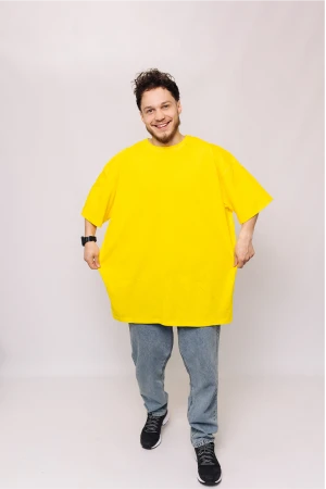 Мужская Желтого футболка Большого размера батал 3XL 4XL 5XL 6XL 7XL 8XL 9XL