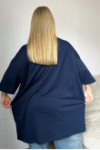 Женская Темно-синяя футболка Большого размера батал