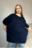 Женская Темно-синяя футболка Большого размера батал