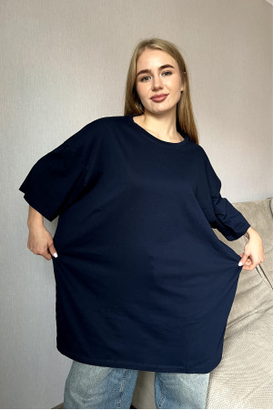 Женская Темно-синяя футболка Большого размера батал 3XL 4XL 5XL 6XL 7XL 8XL 9XL