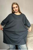 Женская Темно-серая футболка Большого размера батал