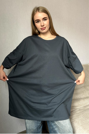 Женская Темно-серая футболка Большого размера батал 58 60 62 64 66 70
