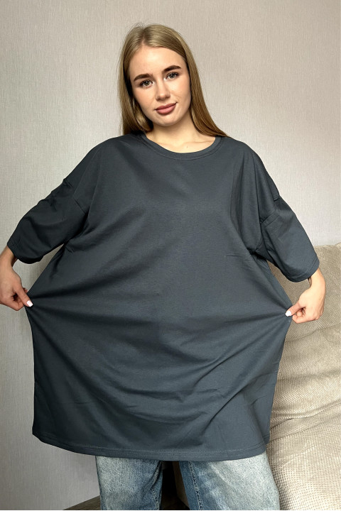 Женская Темно-серая футболка Большого размера батал