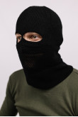Мужская шапка-балаклава 2в1 чёрного цвета утепленная на флисе зимняя
