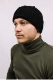 Мужская шапка-балаклава 2в1 чёрного цвета утепленная на флисе зимняя