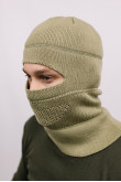 Мужская шапка-балаклава 2в1 Светлая Олива утепленная на флисе зимняя для военных