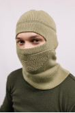 Мужская шапка-балаклава 2в1 Светлая Олива утепленная на флисе зимняя для военных