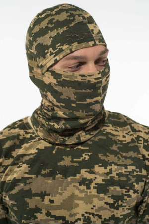 Мужская летняя балаклава камуфляж пиксель ЗСУ, трикотажная, военная балаклава