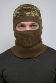 Мужская шапка-балаклава 2в1 Камуфляж Пиксель утепленная на флисе зимняя для военных