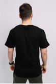 Мужская Черная футболка 100% хлопок трикотажная однотонная базова