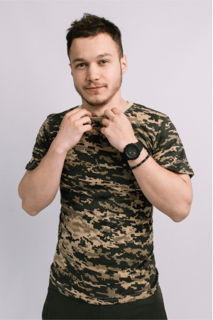 Мужская военная футболка Камуфляж Пиксель форма ЗСУ ВСУ армейская