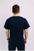 Мужская Темно-синяя футболка из хлопка трикотажная классическая
