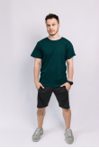 Чоловіча Темно-зелена футболка хб бавовна трикотажна