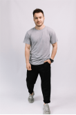 Мужская Светло-Серая футболка Меланж натуральная трикотажная базовая