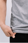 Мужская Светло-Серая футболка Меланж натуральная трикотажная базовая