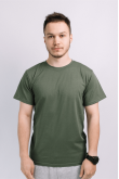 Мужская футболка Олива из хлопка натуральная трикотажная