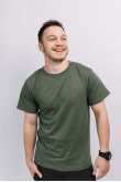 Мужская футболка Олива из хлопка натуральная трикотажная