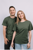 Мужская футболка Олива из хлопка натуральная трикотажная