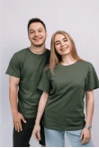 Мужская футболка Олива из хлопка натуральная трикотажная