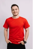 Мужская Красная футболка из хлопка натуральная