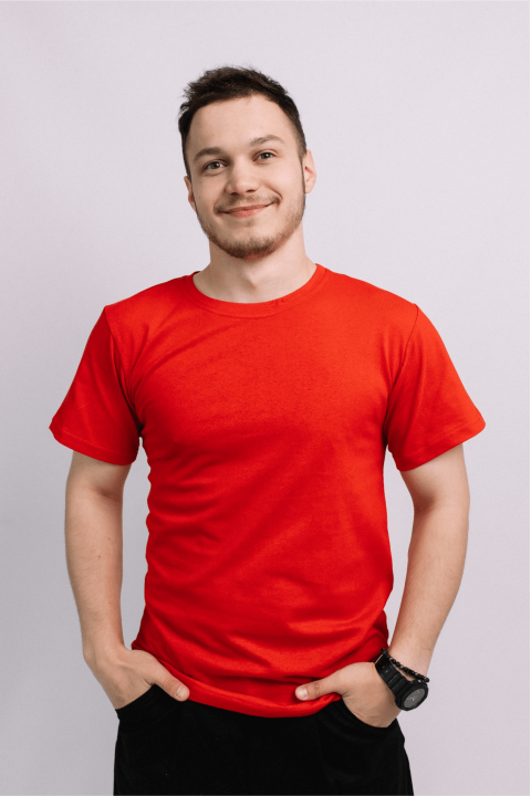Чоловіча Червона футболка бавовна натуральна