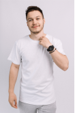 Мужская Белая футболка 100% хлопок натуральная трикотажная базовая без принта