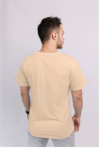 Чоловіча Бежева футболка хб бавовна трикотажна 