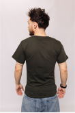 Мужская Оливковая Темная футболка из хлопка натуральная трикотажная