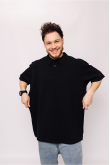 Мужская Черная футболка Поло с классическим воротником Батал 3XL-6XL