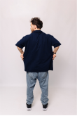 Мужская футболка Поло с воротником Темно-синего цвета Батал 3XL-6XL