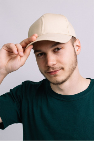 Мужская Светлая Бежевая бейсболка летняя