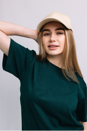 Женская Светлая Бежевая бейсболка на лето